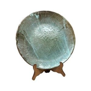 Studio Art Pottery Red Ware Wheel Thrown Hand Glazed  Plate 11" Artist Signed RR